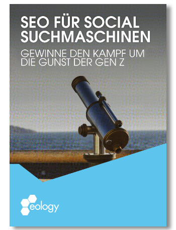 eology Whitepaper Cover des Whitepapers "SEO für Social Suchmaschinen".