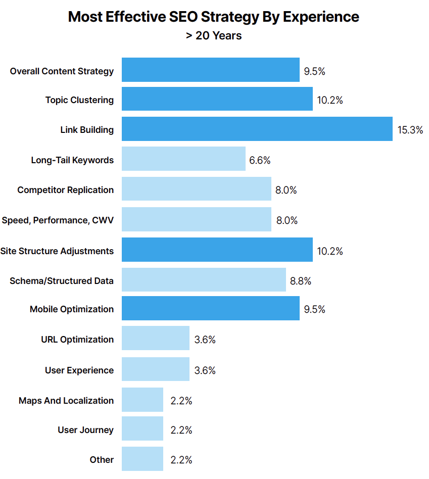 Statistik mit effektivsten SEO Strategien (über 20 Jahre Erfahrung)